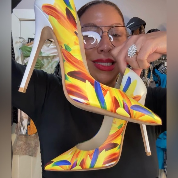 Jimmy Choo Colorful Floral Heels - Picture 2 of 3